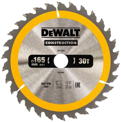 Кружен лист Dewalt DT1935-QZ, 165mm, 30 заби, 20mm