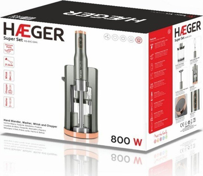 Blender dore Haeger HB-80C.024A, 800W, inoks, gri