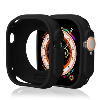 Mbulesë silikoni për smartwatch Hurtel, Apple Watch 41mm Series 7/8/9, e zezë