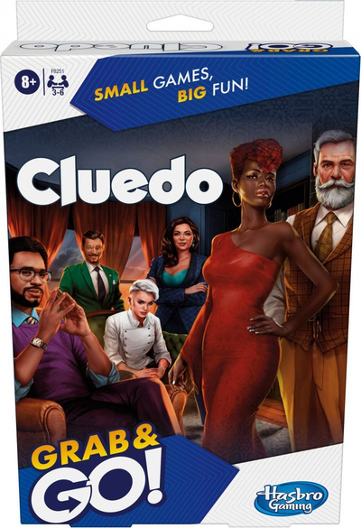 Lojë tavoline Hasbro Cluedo Grab and Go, për udhëtim, anglisht, shumëngjyrëshe