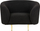 Set dhome ndenjjeje Beliani Loen Boucle, 2 copë, këmbë metal, i zi