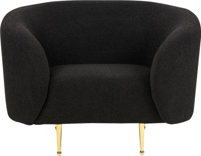 Set dhome ndenjjeje Beliani Loen Boucle, 2 copë, këmbë metal, i zi