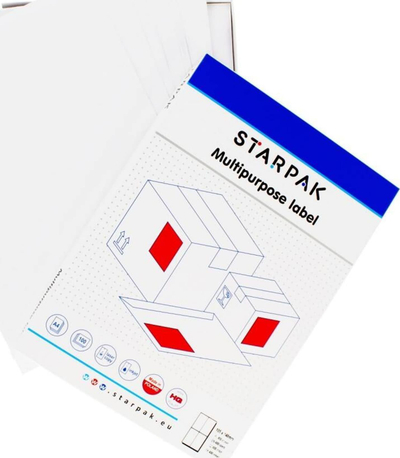 Etiketa ngjitëse Starpak Stickers, 105x148mm, 400 copë, të bardha