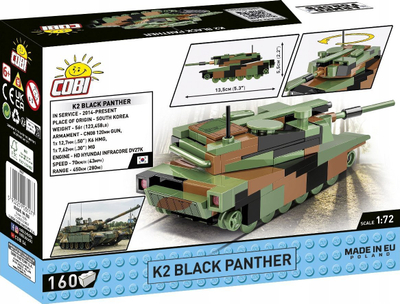 Lodër me blloqe Cobi K2 Black Panther, 160 copa, shkallë 1:72