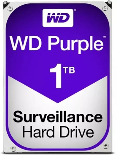 Тврд диск WD Purple 1TB, 3.5", 64MB CMR, виолетов