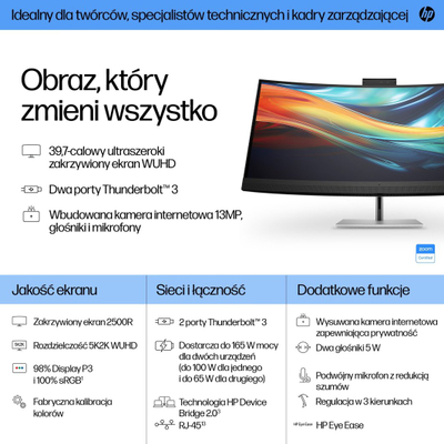 Monitor HP Series 7 Pro 740pm, 39.7", 5K2K, me kamerë 4K