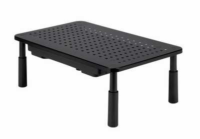 Bazament monitori Gembird Adjustable Monitor Stand With Drawer, i rregullueshëm, me sirtar, i zi