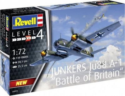 Model avion Revell Junkers Ju88 A-1, 1:72, Battle of Britain, shumëngjyrësh
