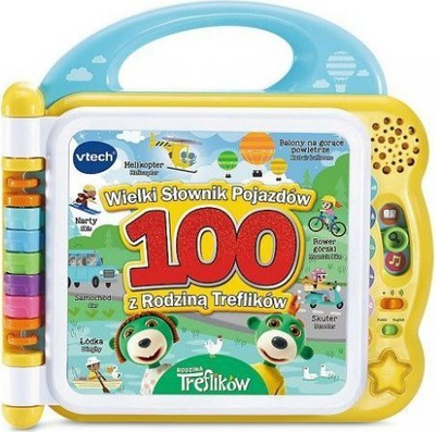 Интерактивна играчка VTech Treflik Family Dictionary Vehicles, едукативна книга, двојазична, многуобојна
