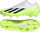 Këpucë futbolli Adidas X Crazyfast.3 LL FG HQ4515, pa lidhësa, për fushë me bar natyral, të bardha neon