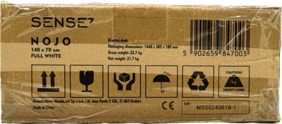 Tavolinë elektrike Sense7 NOJO, 140x70 cm, e bardhë