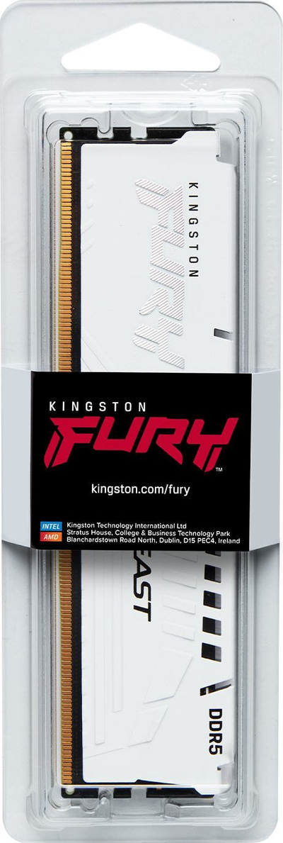 RAM Kingston FURY Beast 32GB DDR5, 6400MT/s, DIMM, e bardhë