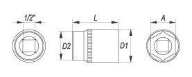 Prizë Yato Hexagonal 1/2 "17mm