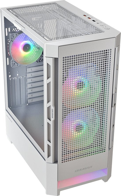Куќиште за компјутер Cougar Airface RGB, бело, Midi Tower