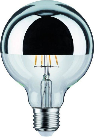 Llambë Paulmann LED G95, 5W, 230V, 420lm, E27, 2700K, e argjendtë