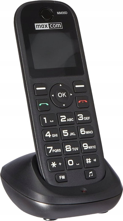 Фиксен телефон GSM Maxcom MM35D, за SIM-картичка, сет 2 парчиња, бел