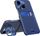 Kapak telefoni Hurtel Leather Stand Case për iPhone 14 Plus, me xhep për karta, me mbajtëse, blu