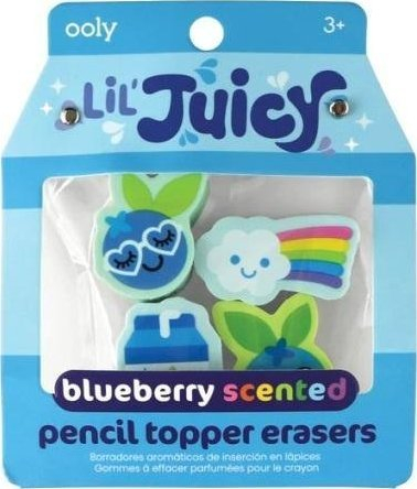 Goma lapsi Ooly Pencil Toppers Blueberry, me erë frutash, set me 4 copë