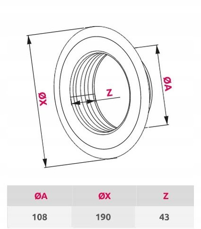 Rozetë metal kromi për tub Spiro Awenta, 100mm