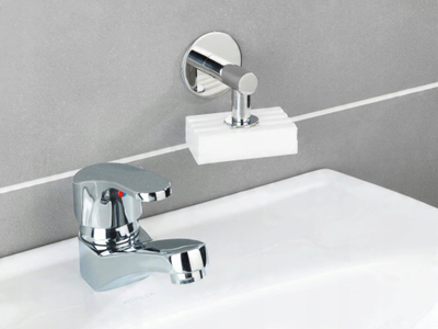 Mbajtës magnetik sapuni WENKO Turbo-Loc, çelik inox, argjend