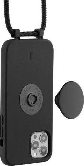 Futrollë Just Elegance PopGrip për Apple iPhone 12 Pro Max, TPU, me mbajtëse, e zezë