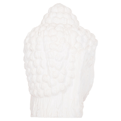 Skulpturë dekorative XXL Buddha Head HM4385.02, 90x90x100 cm, gips, e bardhë