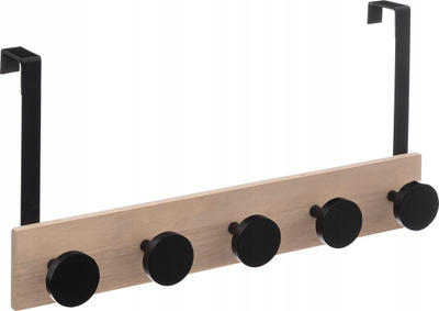 Varëse dere 5 Five Simply Smart Door Hook Coat Rack, dru, e zezë