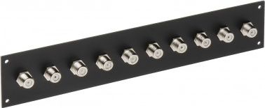 Panel shpërndarës DELTA G-10F/R, 10 porta F, për kabinet RACK, i zi