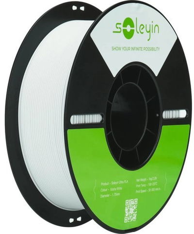 Filament 3D Creality Soleyin Ultra PLA, 1.75mm, 1kg, e bardhë matte