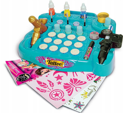 Set kreativ tatuazhesh Clementoni Crazy Chic Tattoo Studio, për fëmijë, shumëngjyrësh