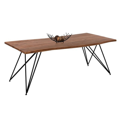 Tavolinë ngrënieje Rio HM8181, dru akacie masiv 4cm, 200x96x76cm, ngjyrë natyrale