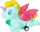 Lodër unicorni me litar për ta tërheq, Mega Creative 490304, me drita, 12 cm, shumëngjyrëshe