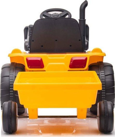 Traktor elektrik Lean Cars S617, 12V, me rimorkio, i verdhë