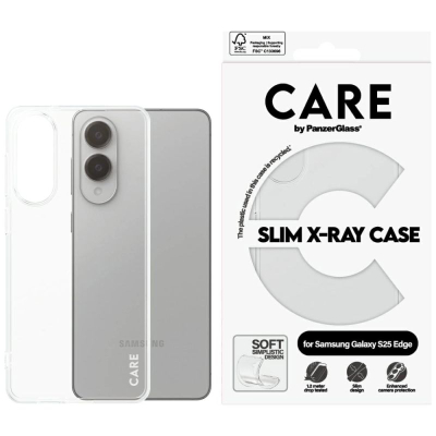 Капак за телефон PanzerGlass CARE Fashionable, за Samsung S25 Edge, транспарентен, флексибилен