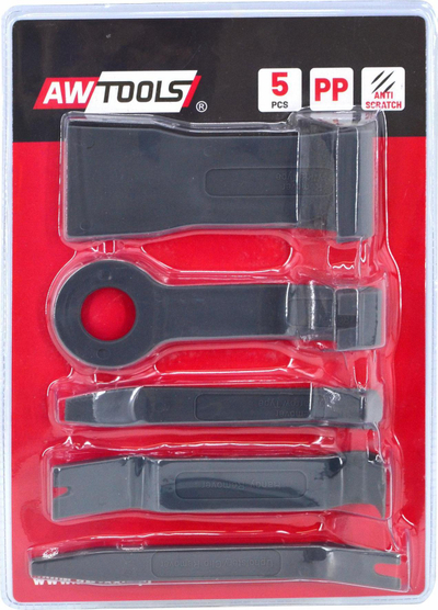 Set leva tapicerie AWTOOLS PP, 5 copë, plastikë, gri e errët