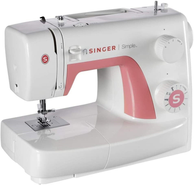 Makina qepëse Singer Semplice 3210, mekanike, për fillestarë, e bardhë rozë