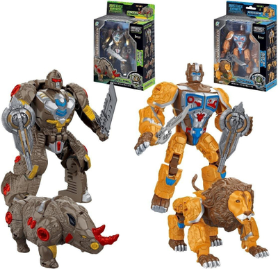 Lodër robot transformues JUSTICE POWER Lion Rhinoceros MIX, figurine, shumëngjyrëshe