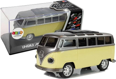 Autobus lodër Lean Sport Bus 6925, metal Die-cast, me tërheqje mbrapa, i verdhë