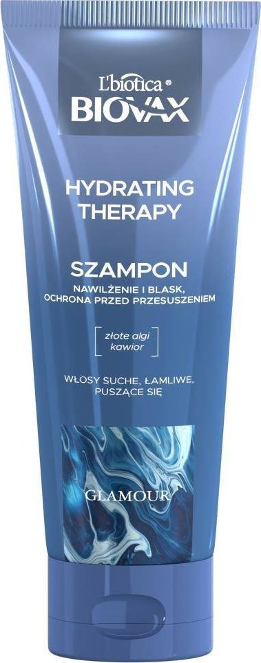 Shampo flokësh Biovax Glamour Hydrating Therapy, për flokë të thatë edhe të lëshum, hidratim, 200 ml