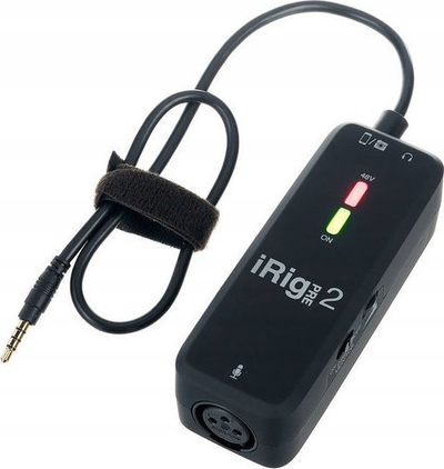 Paraforcues mikrofoni IK Multimedia iRig Pre 2, portabël, për telefon e tablet