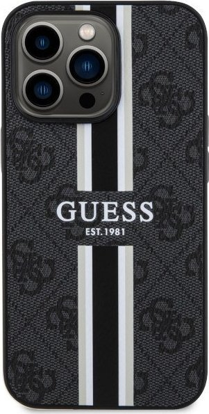 Kuti mbrojtëse Guess GUHMP13LP4RPSK, për iPhone 13 13 Pro, MagSafe, e zezë