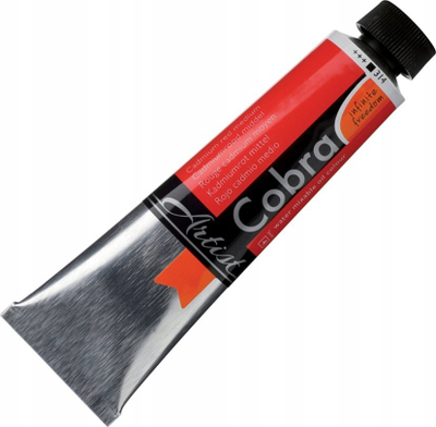 Bojë vaji Cobra Cadmium Red Medium, përzihet me ujë, 40 ml, e kuqe