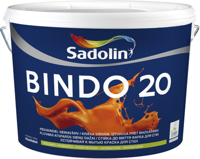 Боја за ѕид Sadolin Bindo 20 BW, полумат, миечка, 9L