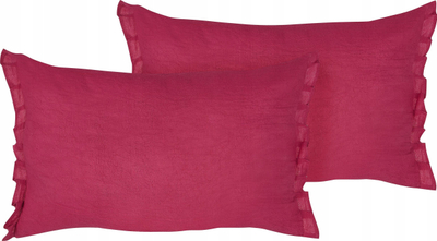 Set jastëkësh dekorativë Beliani SASSAFRAS, lino, 30 x 45 cm, të kuq burgundy