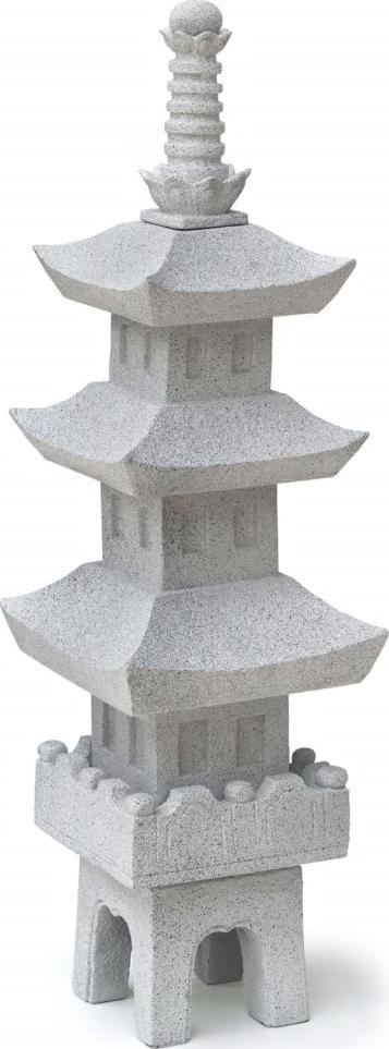 Скулптура за градина Ubbink Acqua Arte Japan Pagode, декоративна, отпорна на временски услови, сива како камен