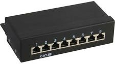 Patch panel EFB 8xRJ-45, për kabinet rrjeti, gri RAL-7035