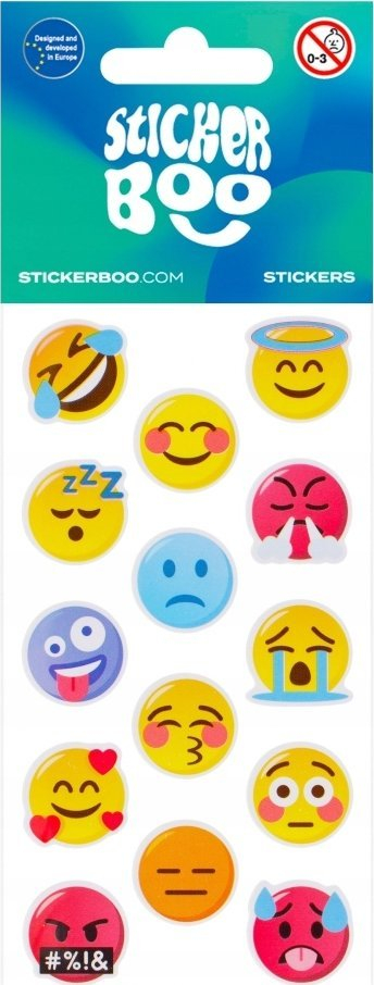 Декоративни налепници Sticker Boo Emojis, лист 18x7cm, повеќебојни