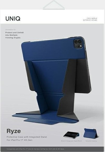 Mbulesë tablet Uniq Ryze për iPad Pro 11\" 2021–2022 dhe iPad Air 10.9\" 2020–2022, me mbajtëse, blu navy