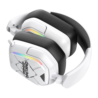 Kufje gaming Onikuma BT883, wireless 2.4G Bluetooth, RGB, të bardha