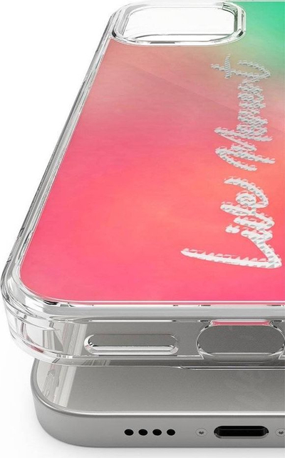 Kopertinë Ringke Fusion për iPhone 12 Mini, xhel TPU, rozë me jeshile transparente